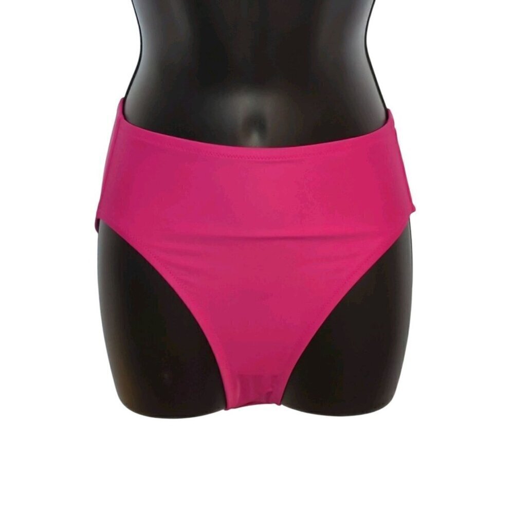 J Crew High Rise Full Coverage Bikini Bottom Small Fuchsia Pink Swim Beach (881)